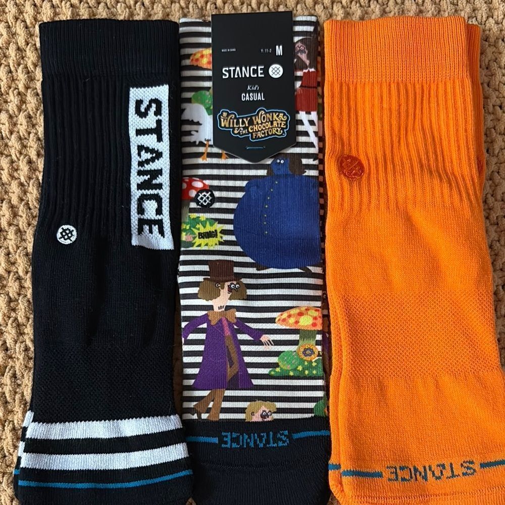 3 Pairs Stance Youth Size Medium(11-2) Crew Casual Socks